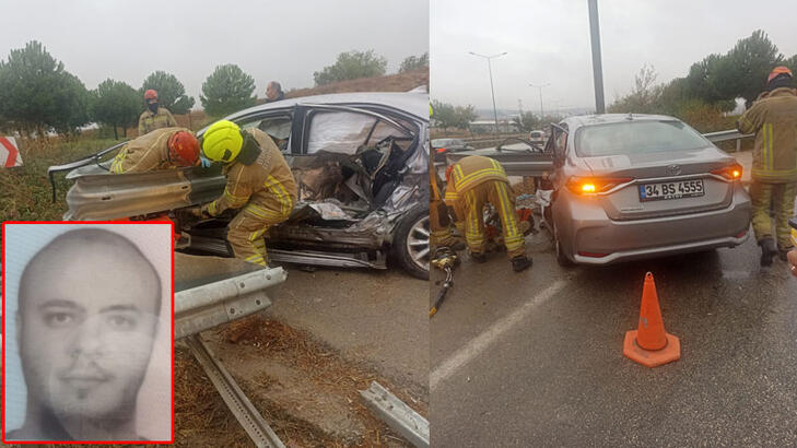 Bariyerlere çarpan otomobilin sürücüsü hayatını kaybetti