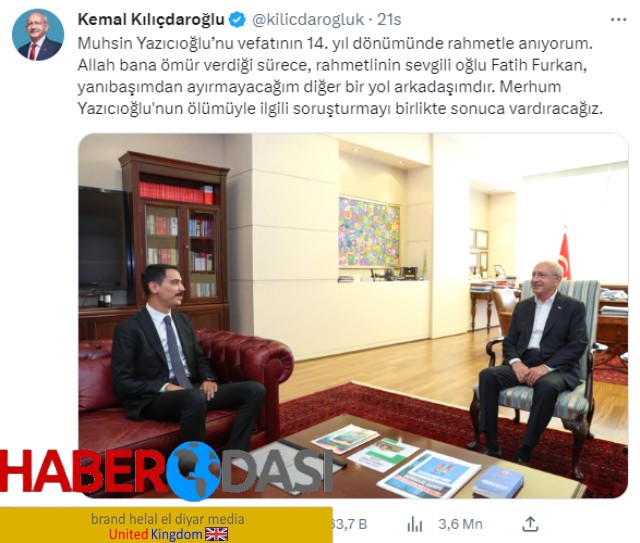 Kılıçdaroğlunun fotoğrafını paylaştığı Muhsin Yazıcıoğlunun oğlunun CHPden aday adayı olacağı iddia edildi