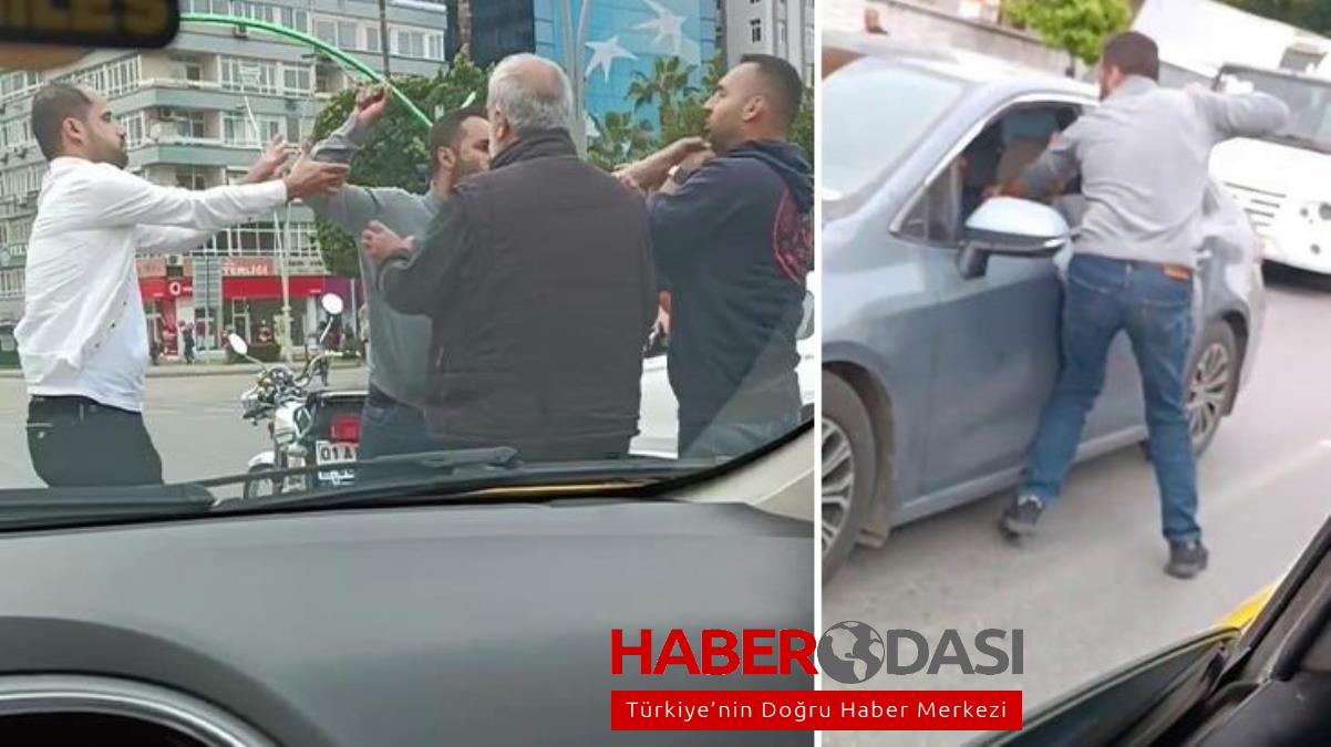 Trafikte yol verme tartışması bıçaklı kavgaya döndü Anbean kamerada