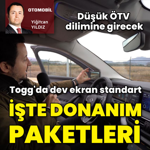 Togg un donanım paketleri ve özellikleri Düşük ÖTV sinyali.