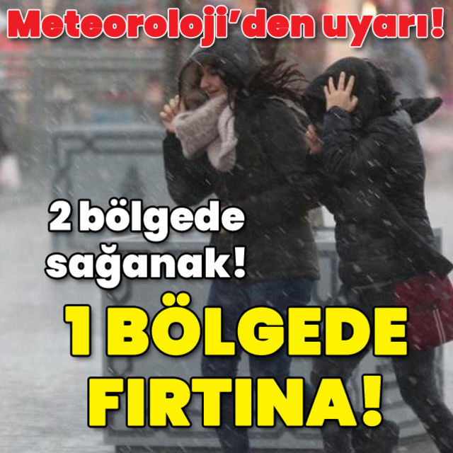 Meteoroloji den uyarı 2 bölgede sağanak 1 bölgede fırtına