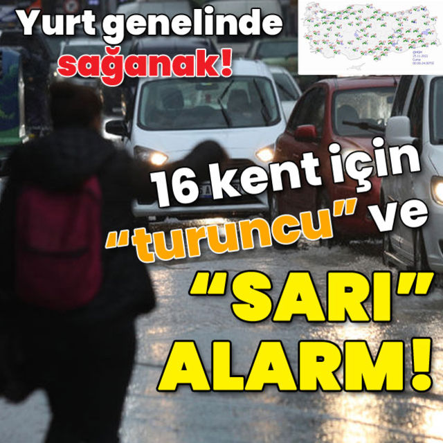 Meteoroloji den kritik uyarı 16 kent için turuncu ve sarı alarm